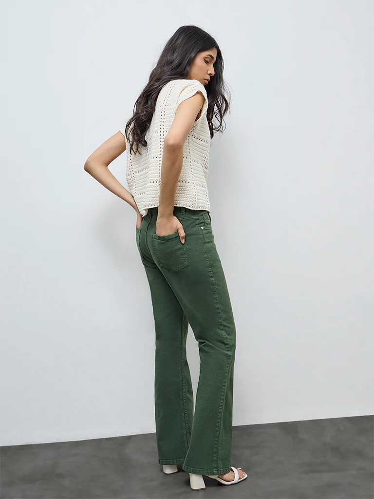 LOV Olive Solid High-Rise Jeans - Image 4