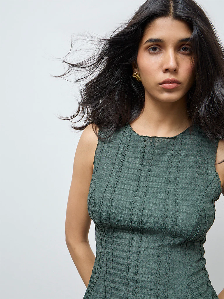 LOV Olive Textured Top - Image 3