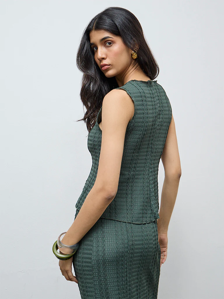 LOV Olive Textured Top - Image 4