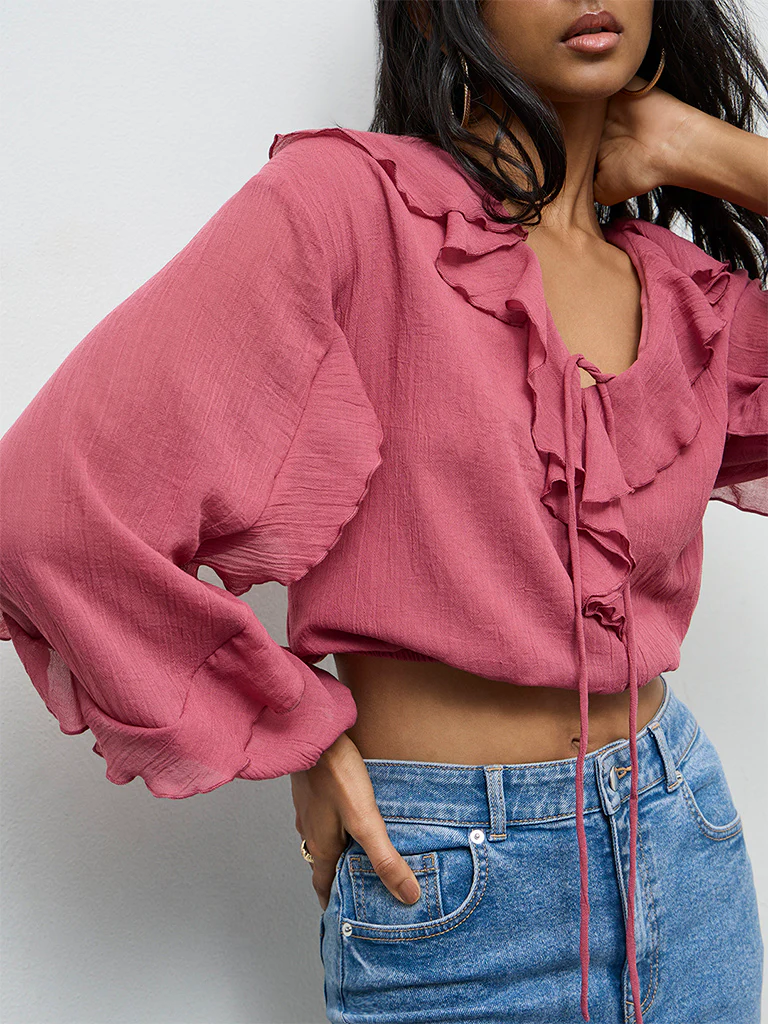 LOV Rose Ruffled Top - Image 3