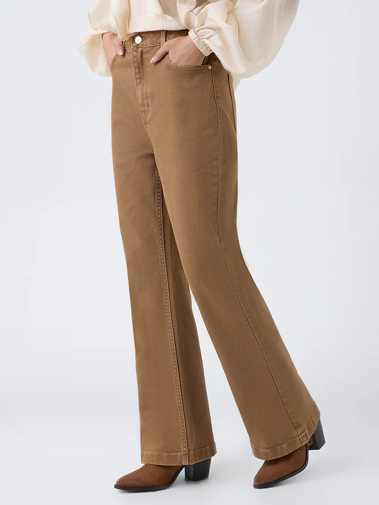 LOV Tan Bootcut High-Rise Jeans - Image 2