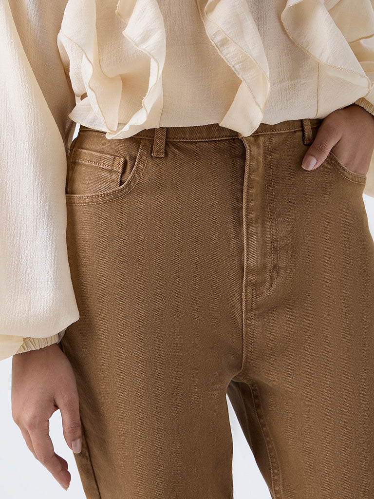 LOV Tan Bootcut High-Rise Jeans - Image 3
