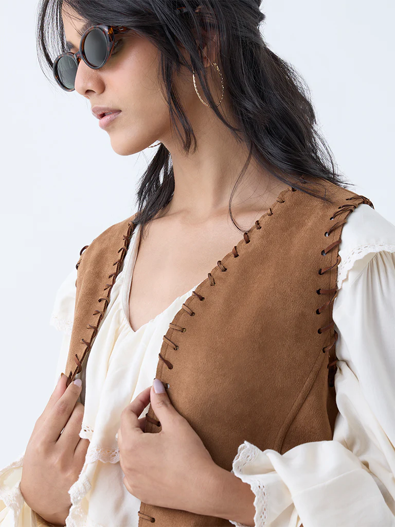 LOV Tan Suede Jacket - Image 3