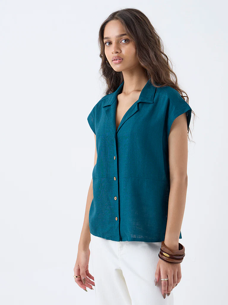 LOV Teal Solid Shirt - Image 2