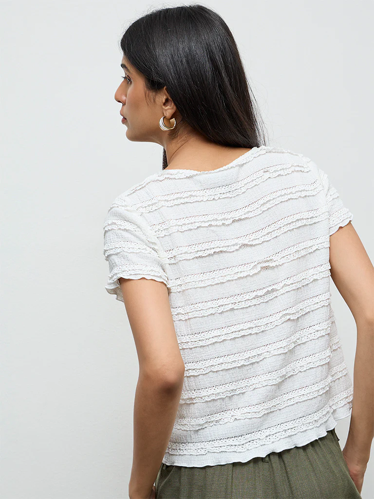 LOV White Embroidered Top - Image 4