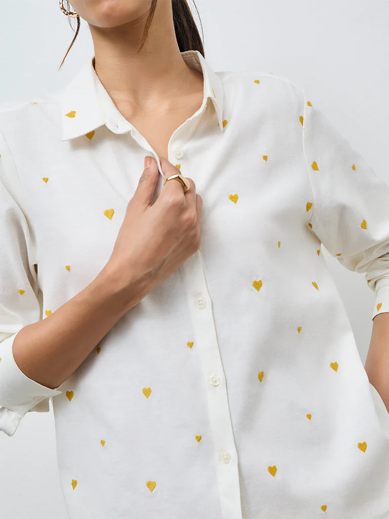 LOV White Heart Design Shirt - Image 3