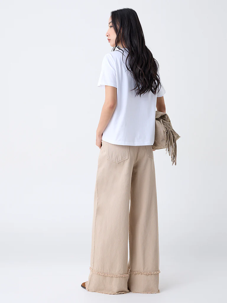LOV White Printed Cotton T-Shirt - Image 4