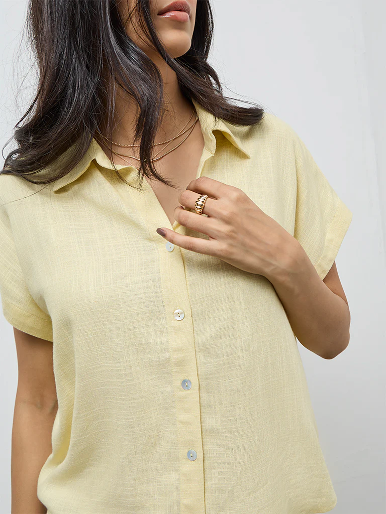 LOV Yellow Solid Shirt - Image 3