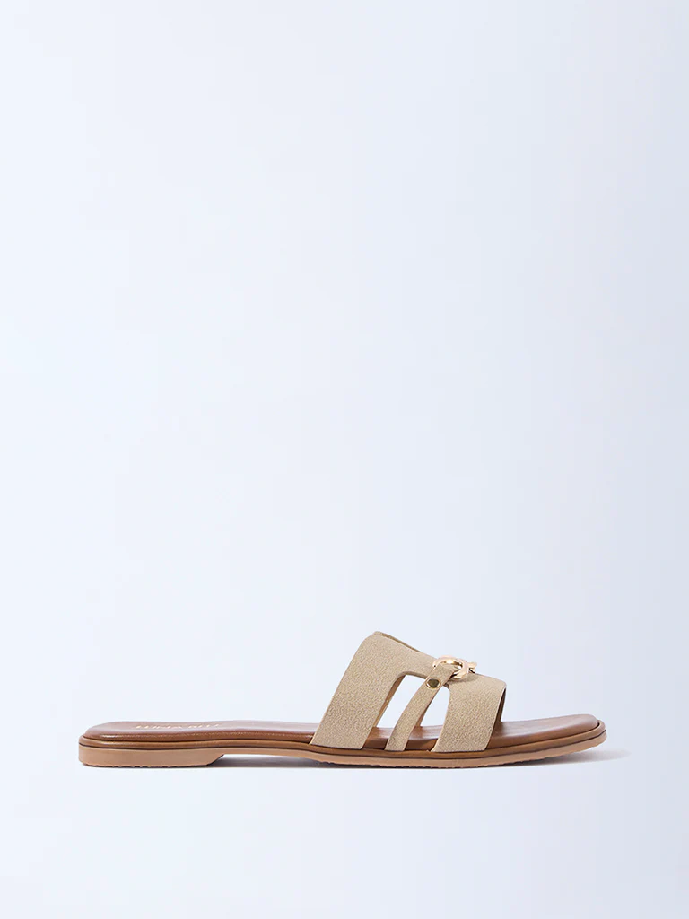 LUNA BLU Beige Hardware-Detailed Slides