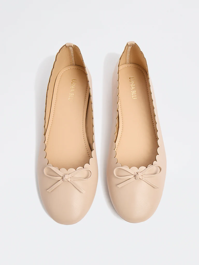 LUNA BLU Beige Scalloped Ballerina - Image 2