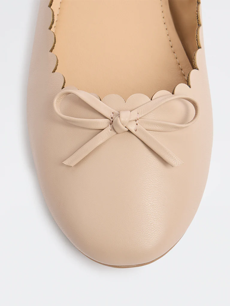 LUNA BLU Beige Scalloped Ballerina - Image 3