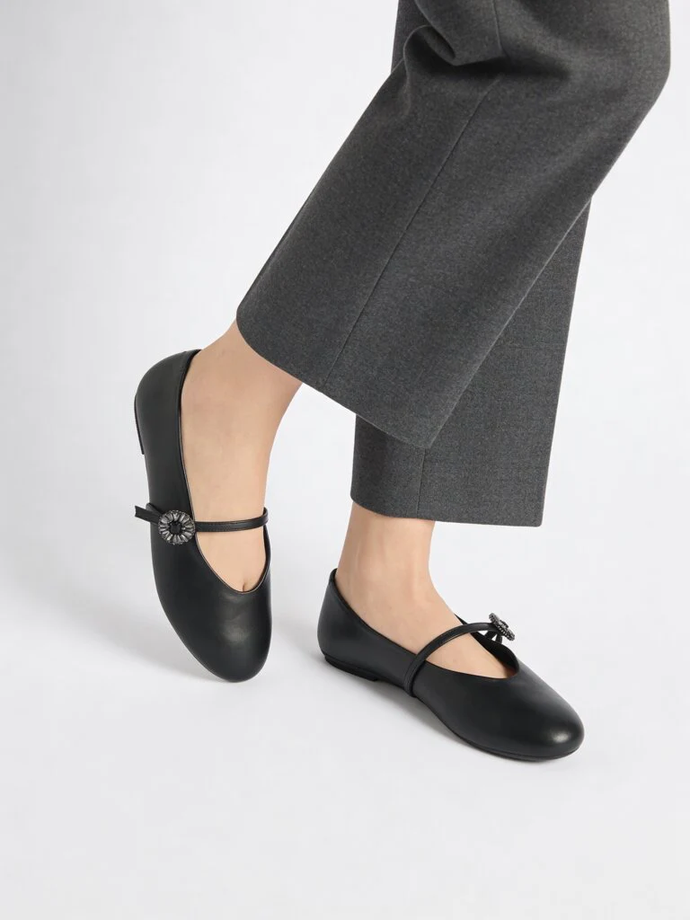 LUNA BLU Black Embellished Mary Jane Shoes