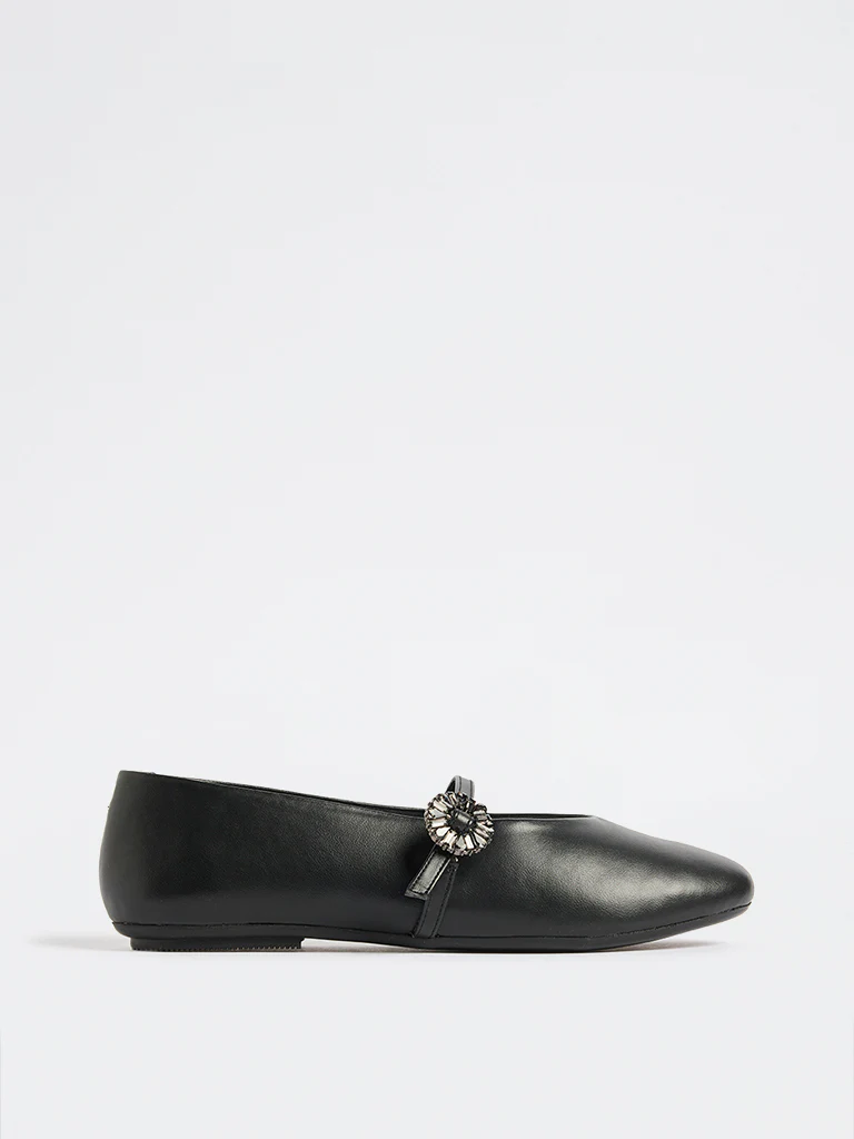 LUNA BLU Black Embellished Mary Jane Shoes - Image 2