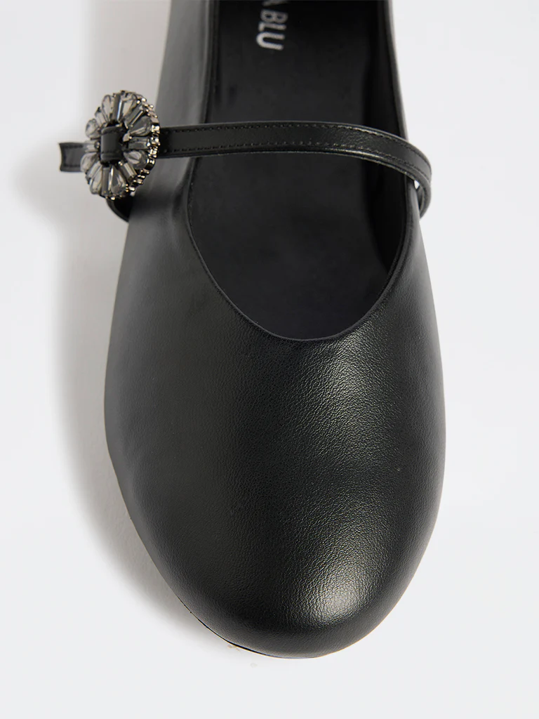 LUNA BLU Black Embellished Mary Jane Shoes - Image 4