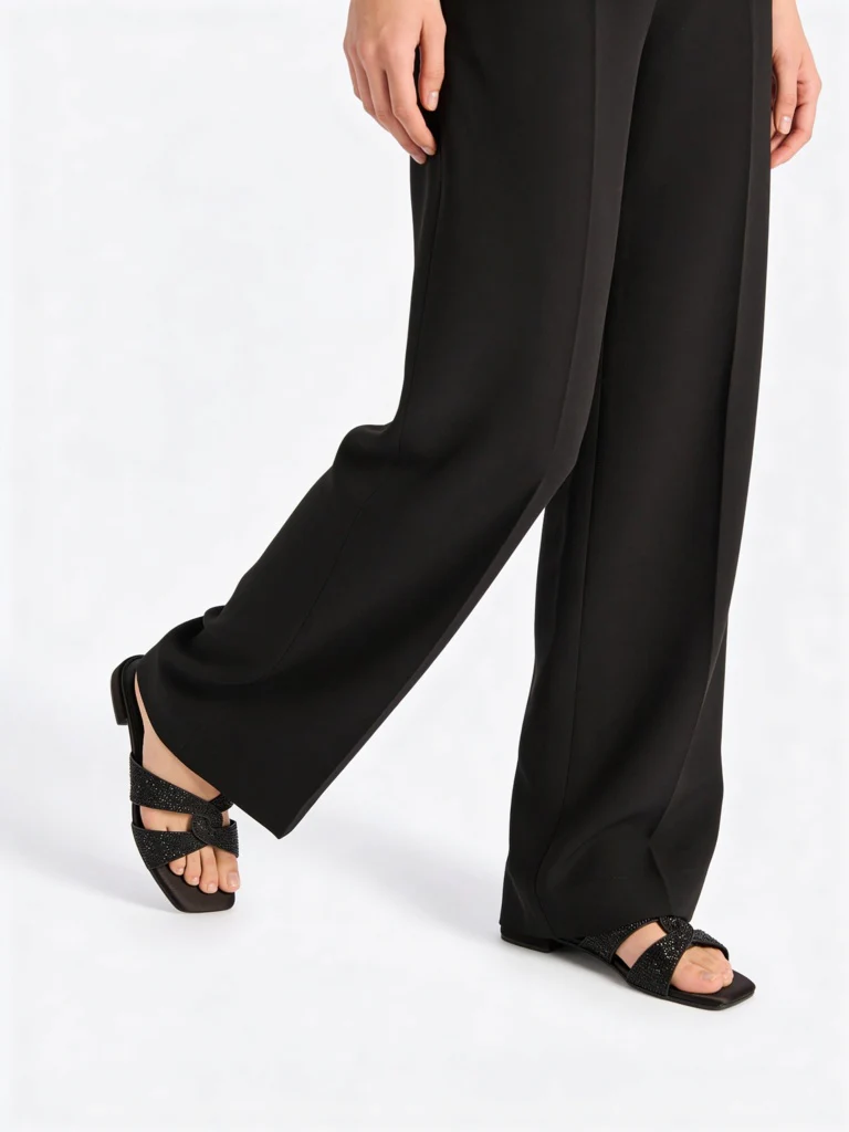 LUNA BLU Black Embellished Sandals