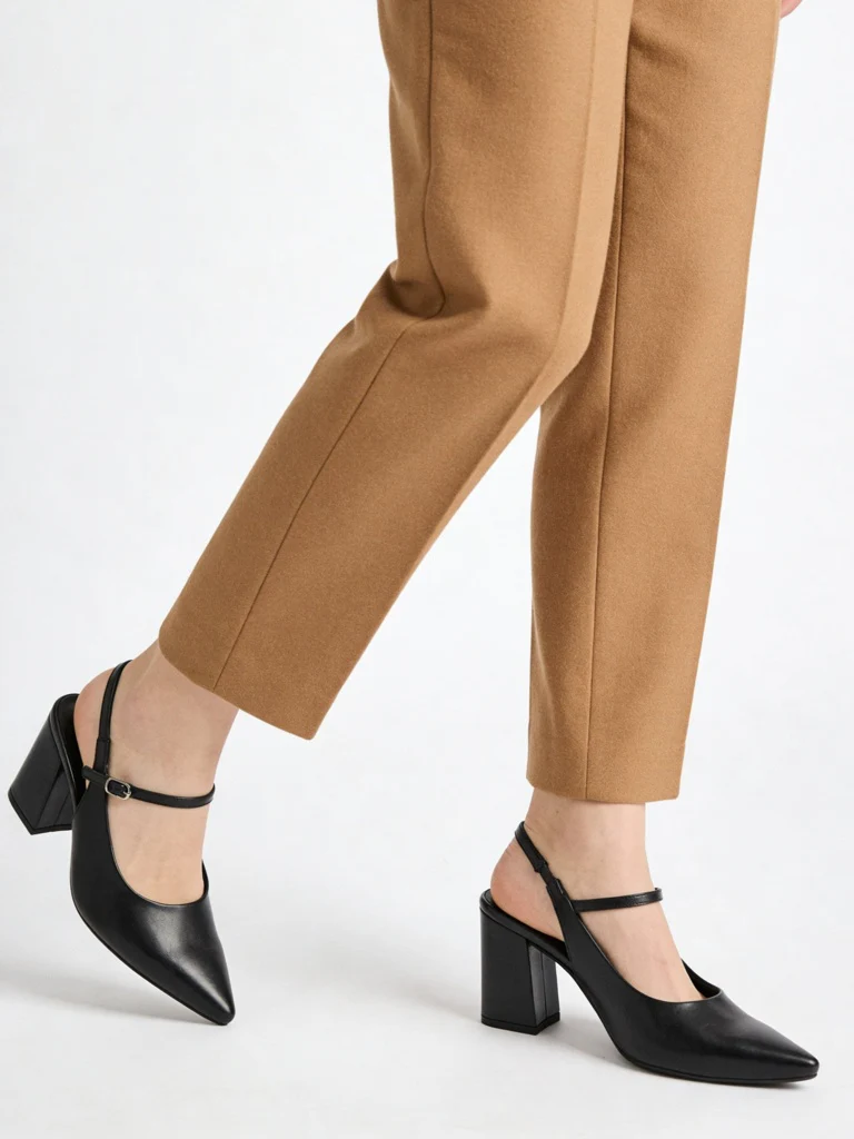 LUNA BLU Black Slingback Block Mules - Image 2