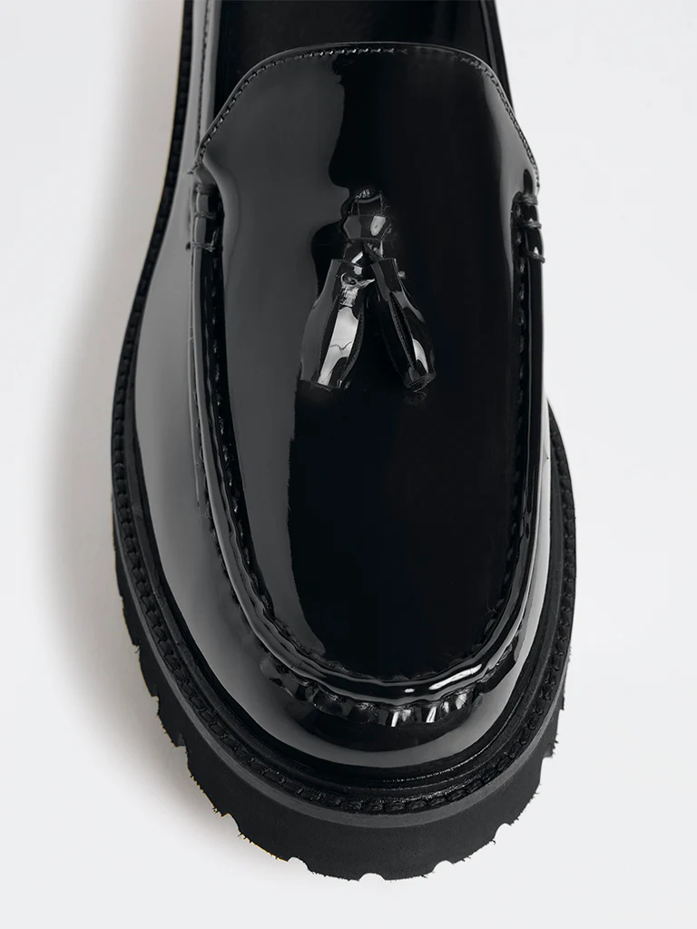 LUNA BLU Black Tassel-Detailed Chunky Loafers - Image 3