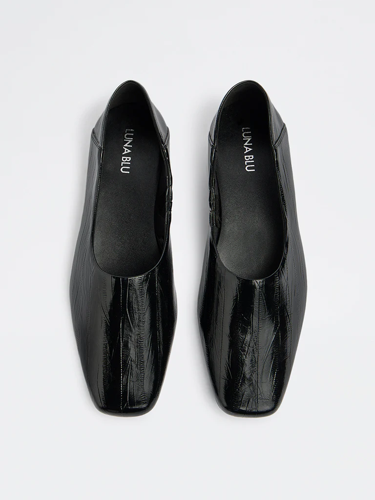 LUNA BLU Black Textured Shoes - Image 3