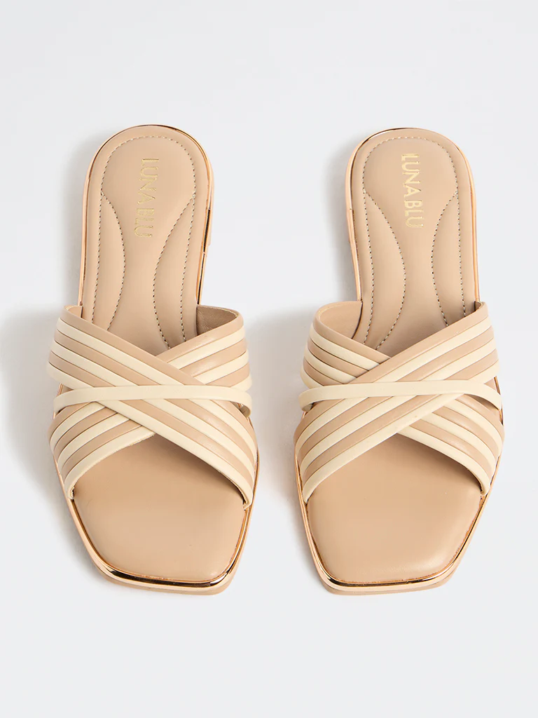 LUNA BLU Blush Stripe-Design Slides - Image 3