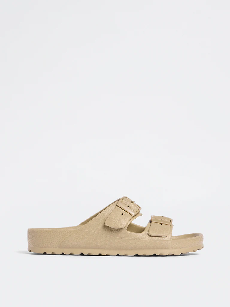 LUNA BLU Brown Dual-Strap Slip-On Sandals