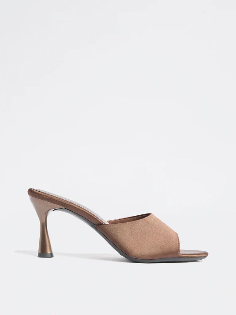 LUNA BLU Brown Mule Heel Sandals