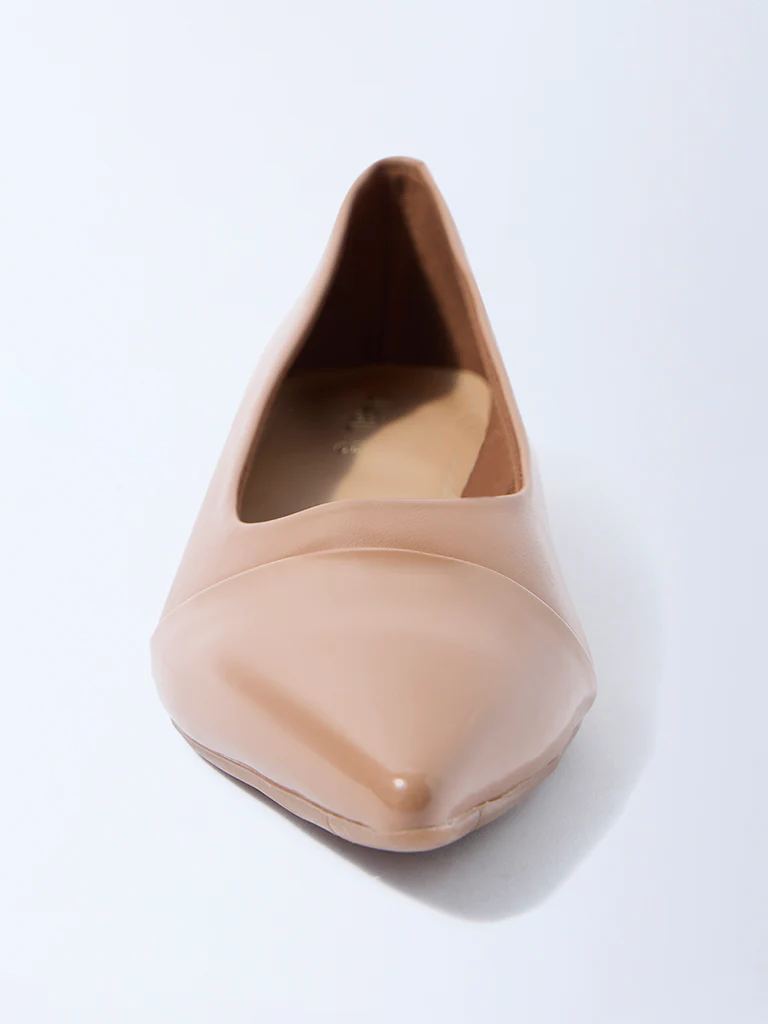 LUNA BLU Brown Pointed Toe Ballerinas - Image 3