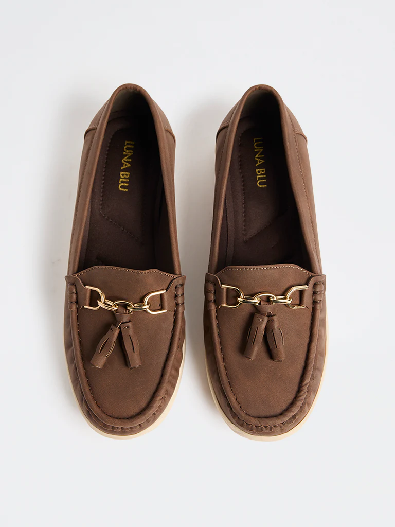 LUNA BLU Brown Tassel-Detailed Loafers - Image 3
