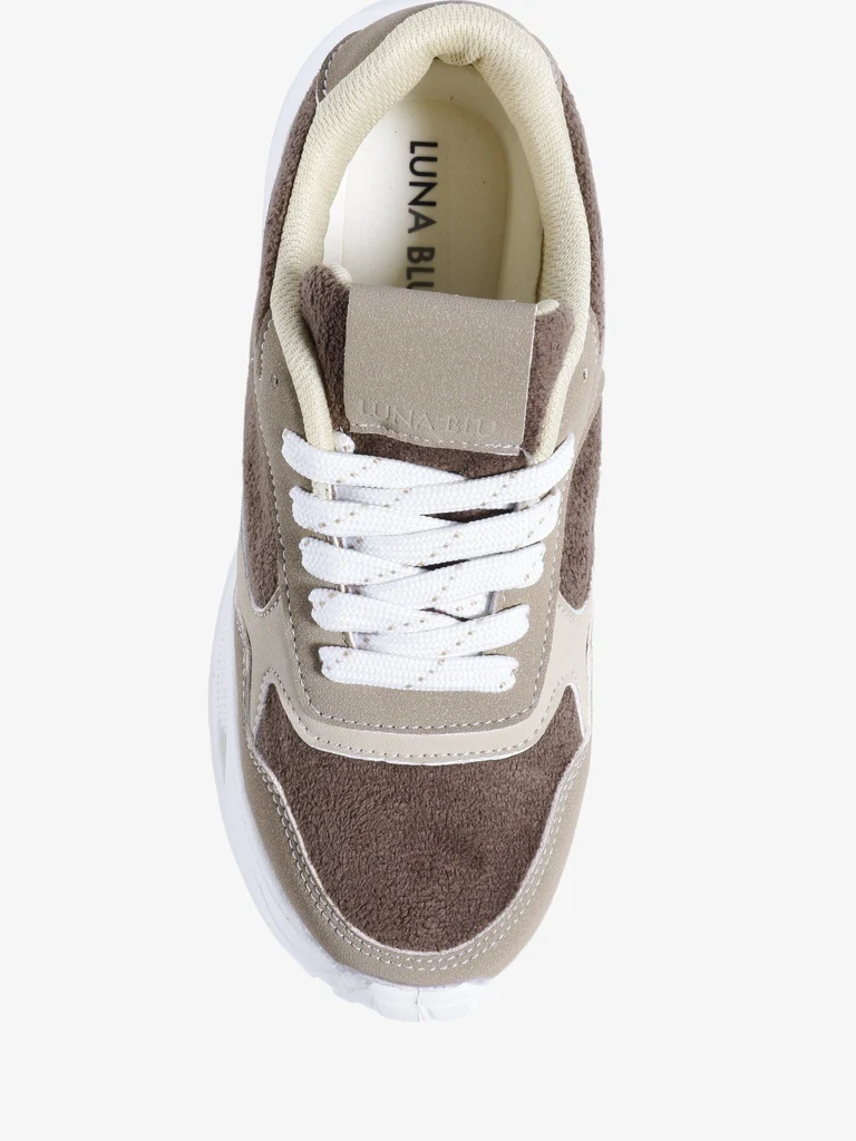 LUNA BLU Brown Terry Textured Sneakers - Image 2