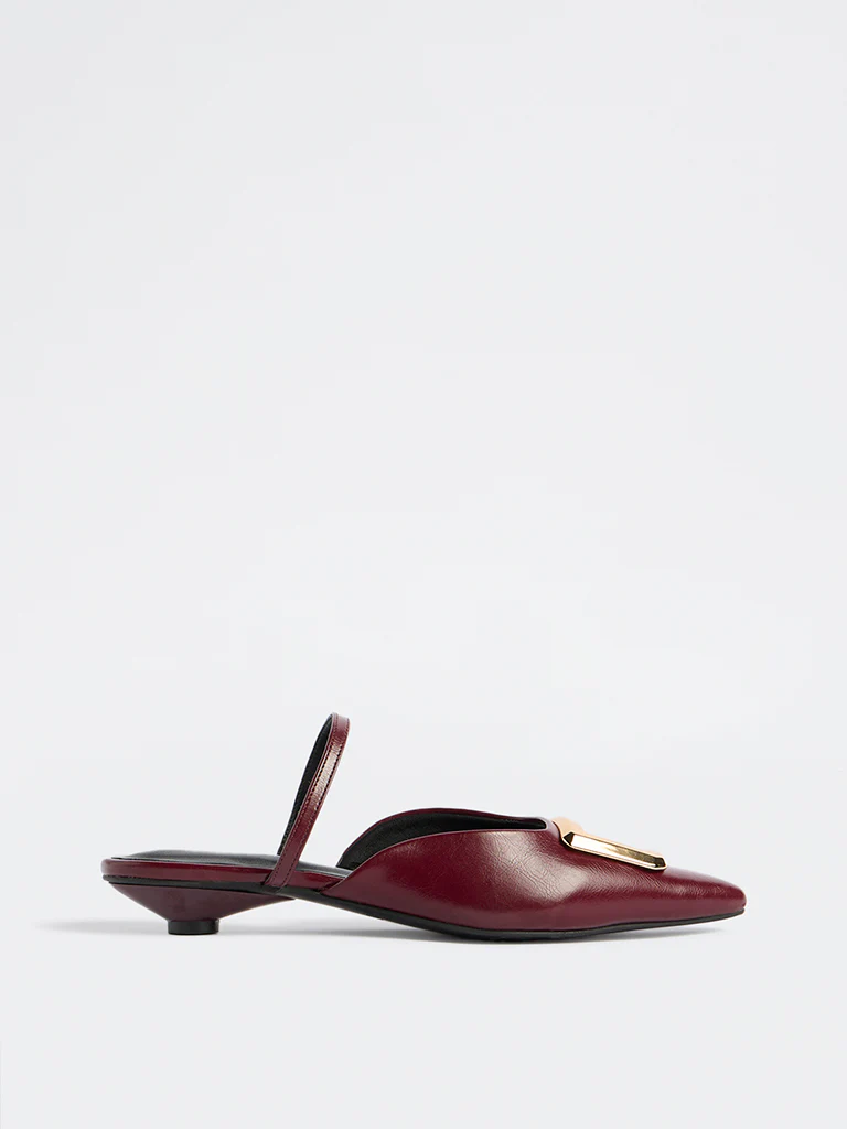 LUNA BLU Burgundy Heel Mules - Image 3