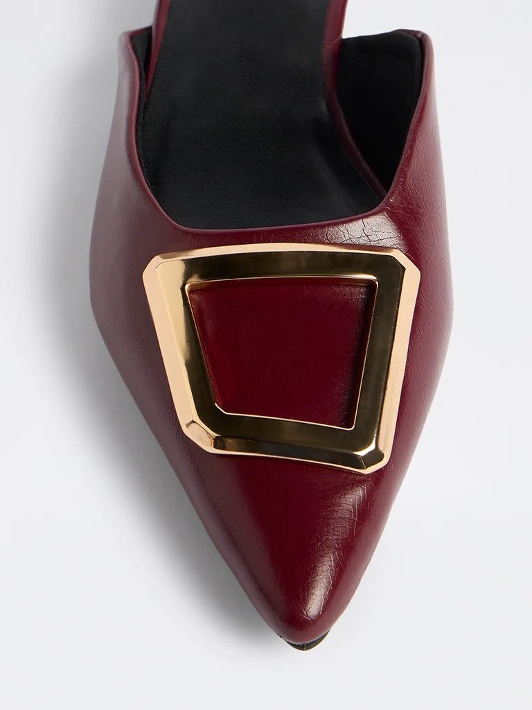 LUNA BLU Burgundy Heel Mules - Image 4