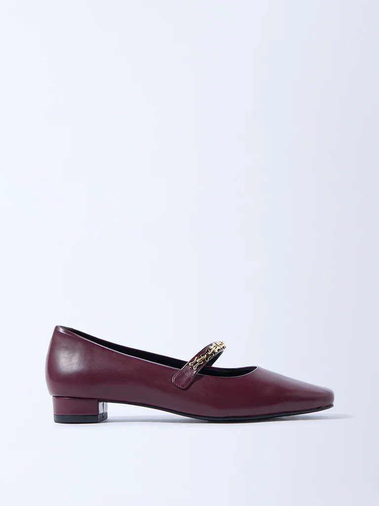 LUNA BLU Burgundy Mary Jane Shoes
