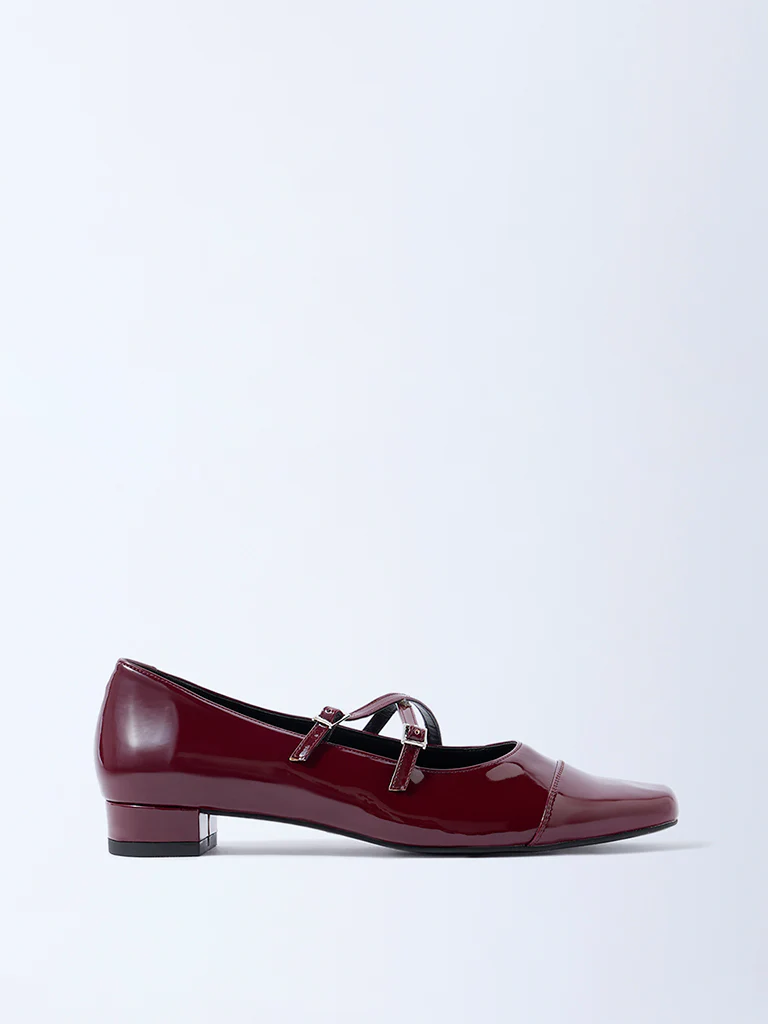 LUNA BLU Burgundy Mary Jane Shoes