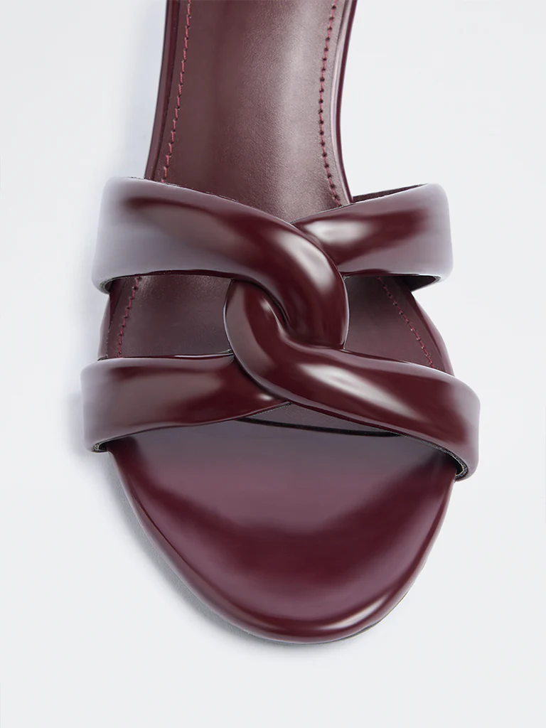 LUNA BLU Burgundy Mule Heel Sandals - Image 4