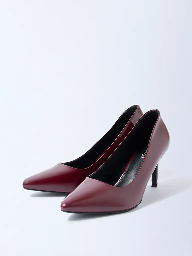 LUNA BLU Burgundy Stiletto Pump Shoes - Image 2