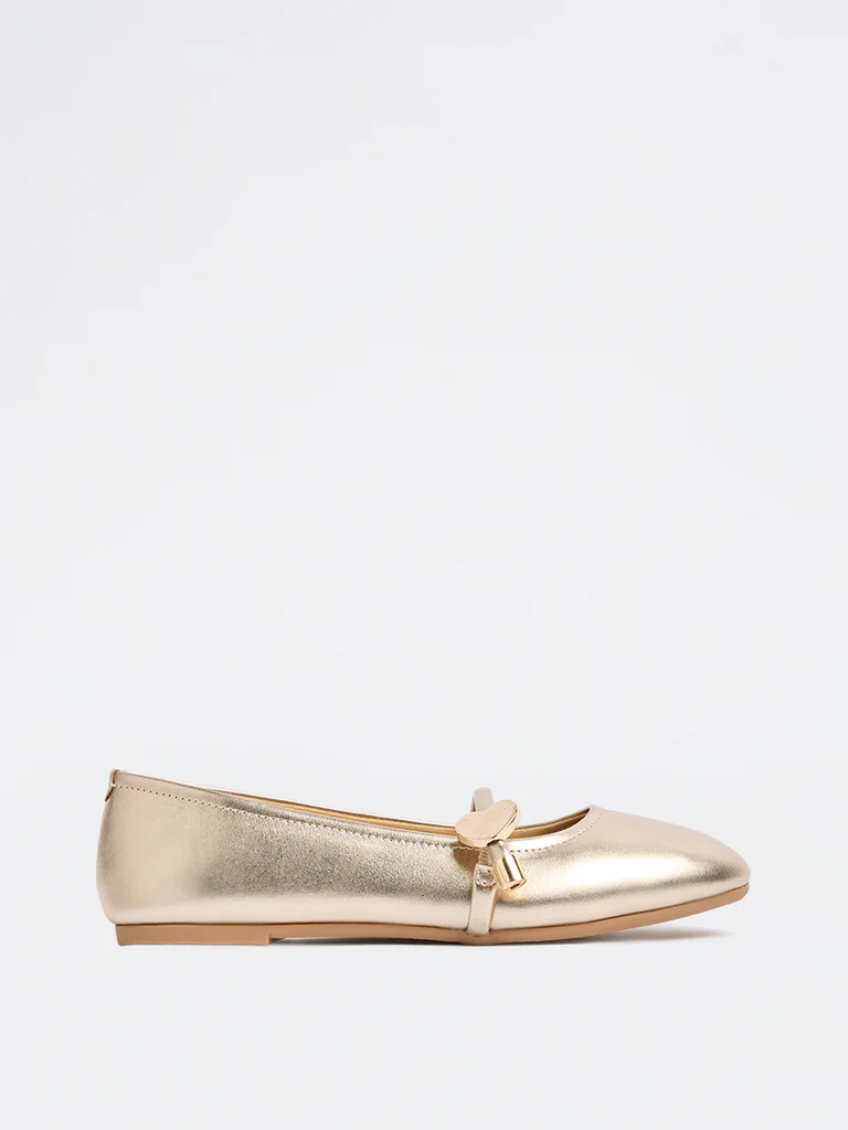LUNA BLU Gold Mary Jane Shoes