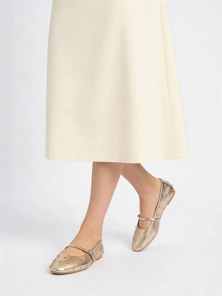 LUNA BLU Gold Rhinestone Ballerina