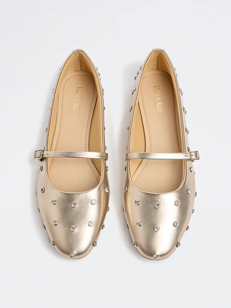 LUNA BLU Gold Rhinestone Ballerina - Image 3
