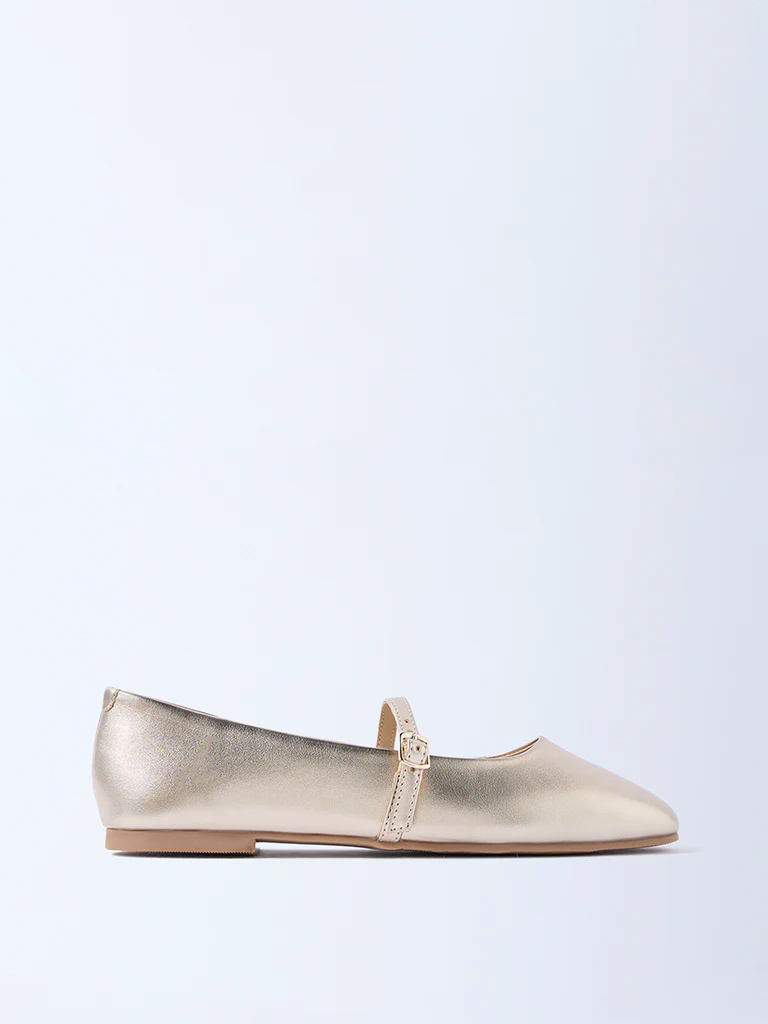LUNA BLU Gold Solid Mary Jane Shoes - Exclusive - Image 2