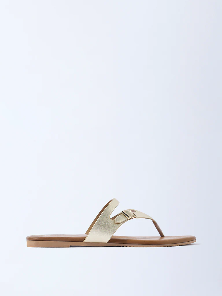LUNA BLU Gold Thong-Strap Sandals - Exclusive - Image 2