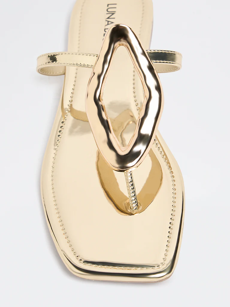 LUNA BLU Golden Metallic Detailed Slides - Image 3