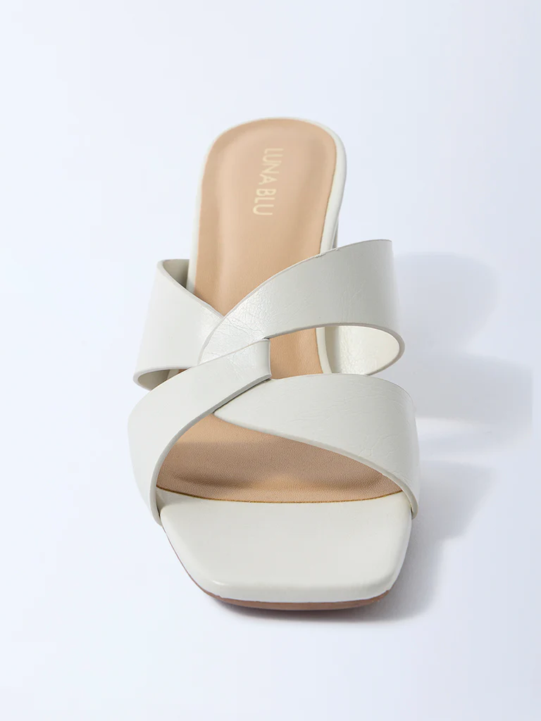LUNA BLU Ivory Block-Heel Sandals - Image 2