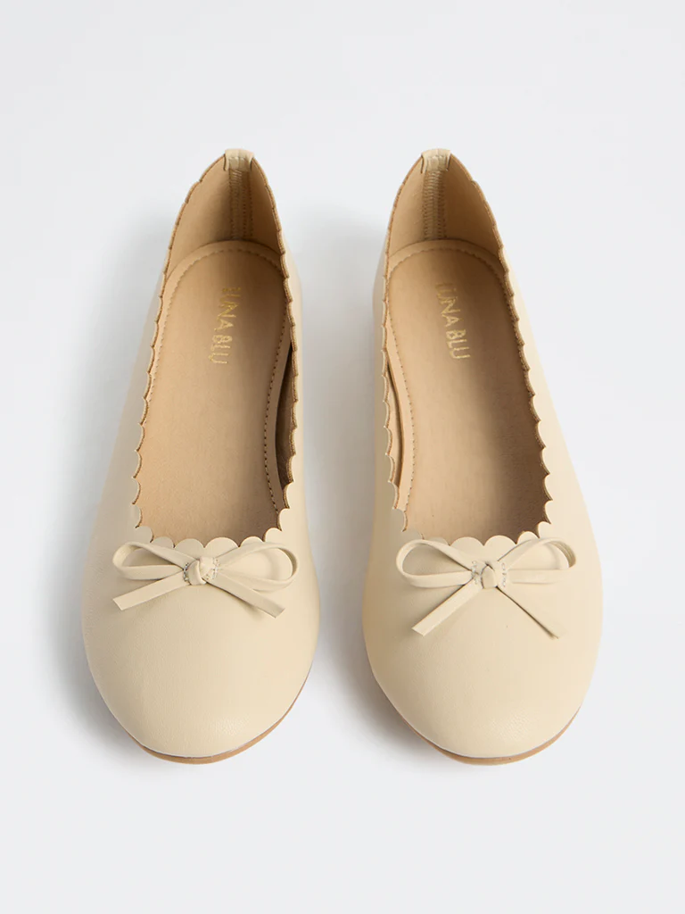 LUNA BLU Ivory Bow-Detailed Ballerinas - Image 2