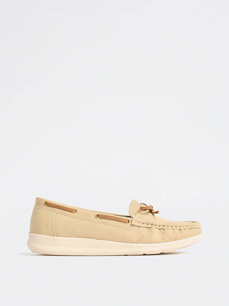 LUNA BLU Ivory Bow-Detailed Loafers
