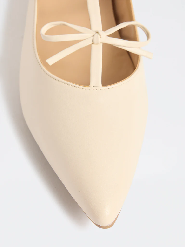 LUNA BLU Ivory Bow Detailed Mary Jane Shoes - Image 3