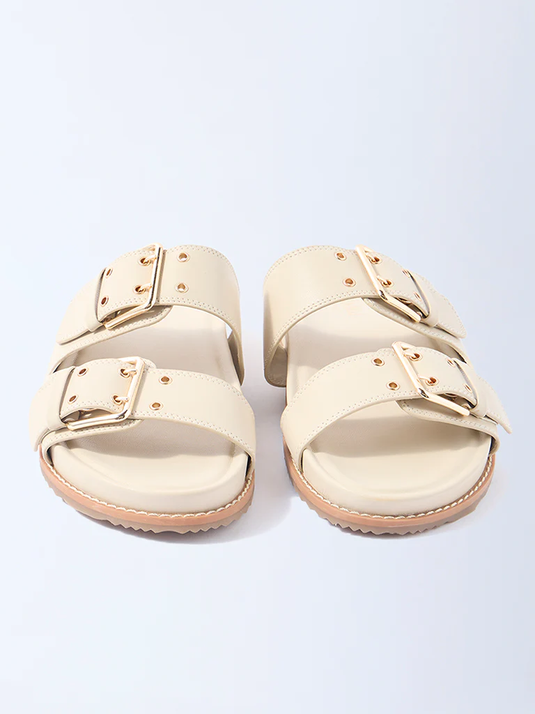 LUNA BLU Ivory Buckle-Detailed Comfort Sandals - Exclusive - Image 3