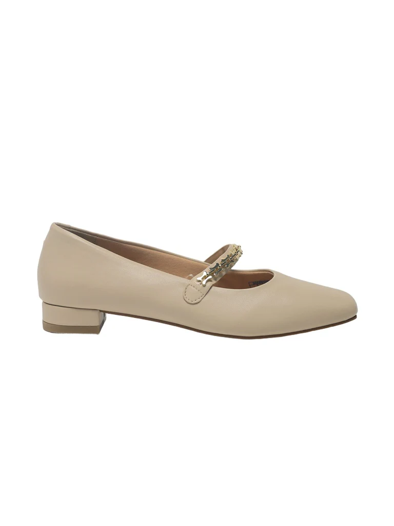 LUNA BLU Ivory Chain Detail Mary Jane Shoes - Image 4