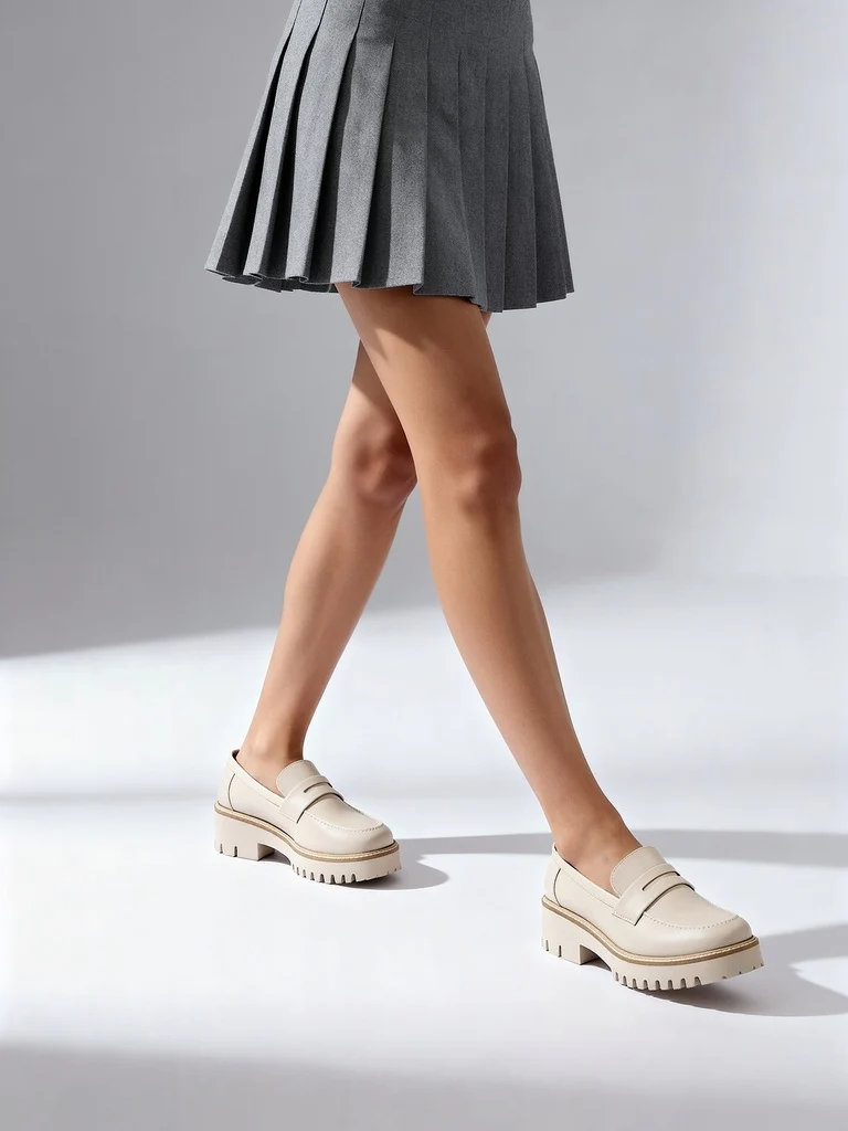 LUNA BLU Ivory Chunky Loafers