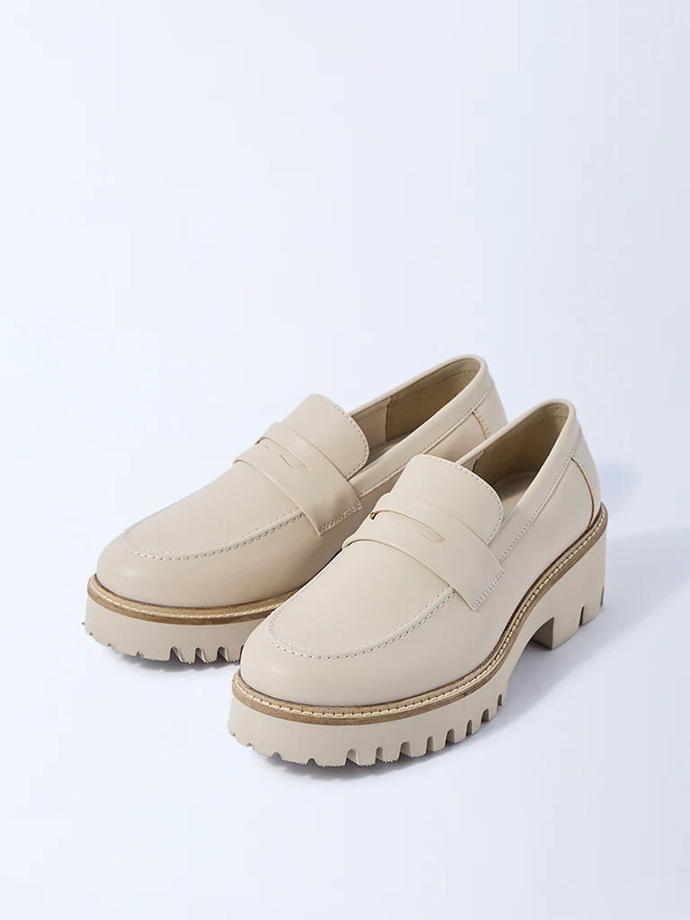LUNA BLU Ivory Chunky Loafers - Image 3
