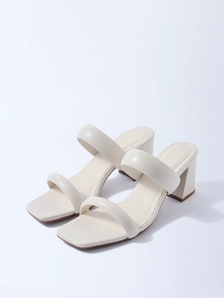 LUNA BLU Ivory Dual-Strap Heel Sandals - Image 2