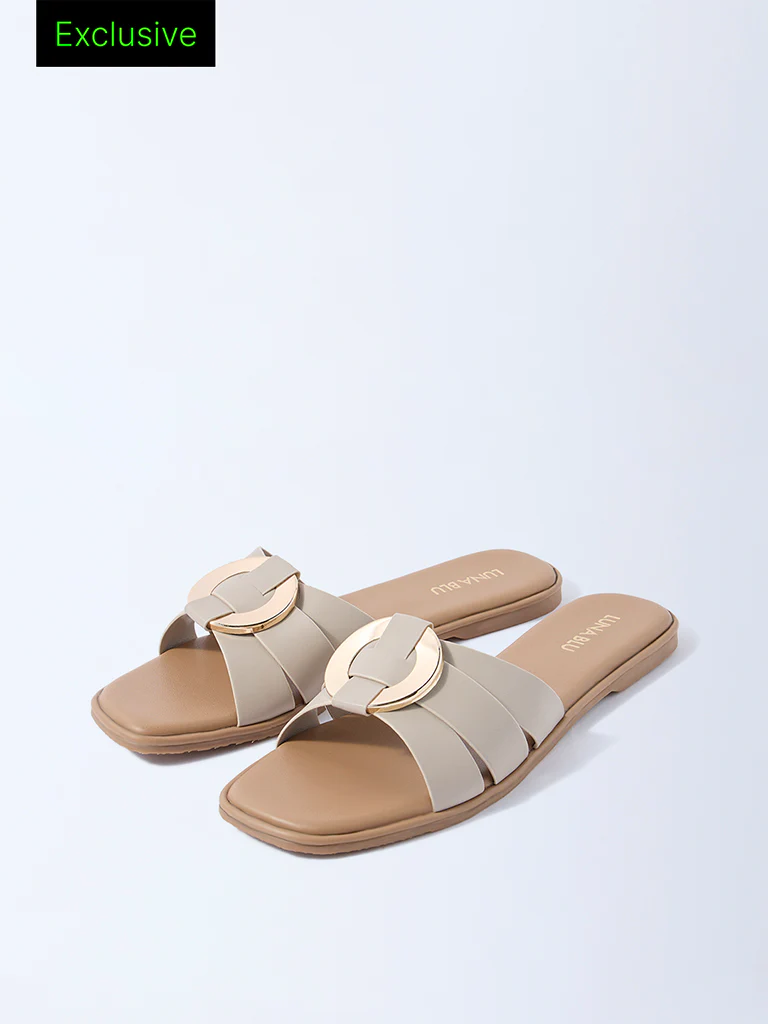 LUNA BLU Ivory Hardware-Detailed Slides - Exclusive